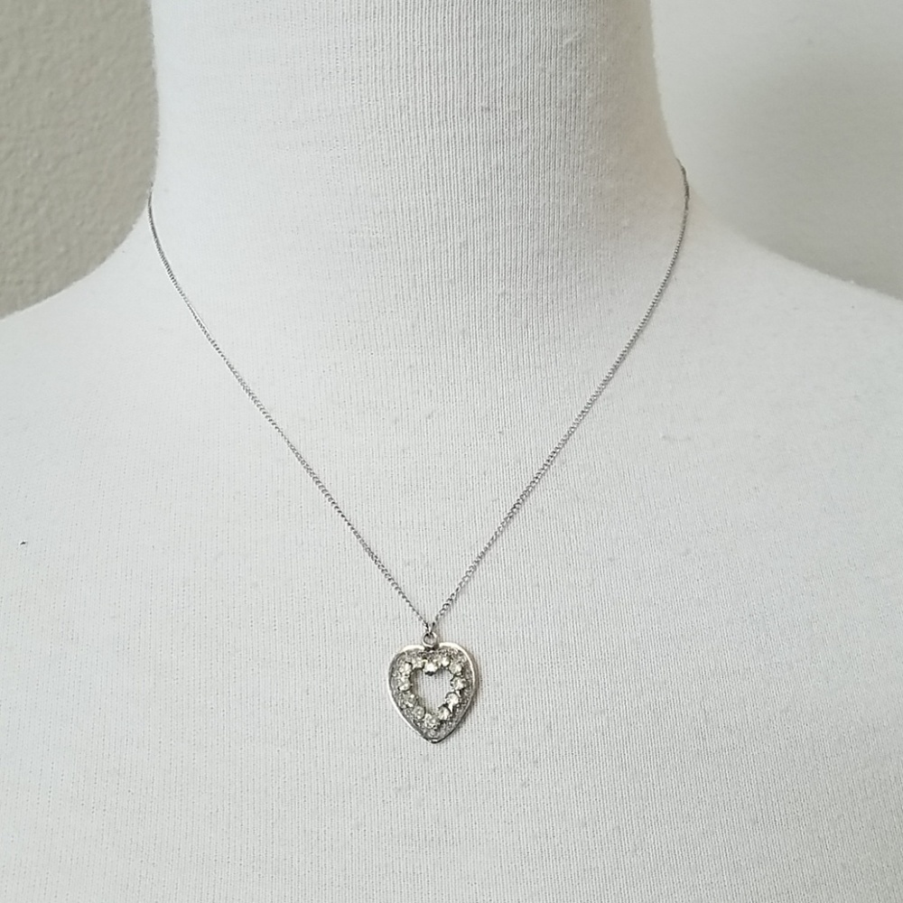Sterling Silver and CZ Heart Necklace